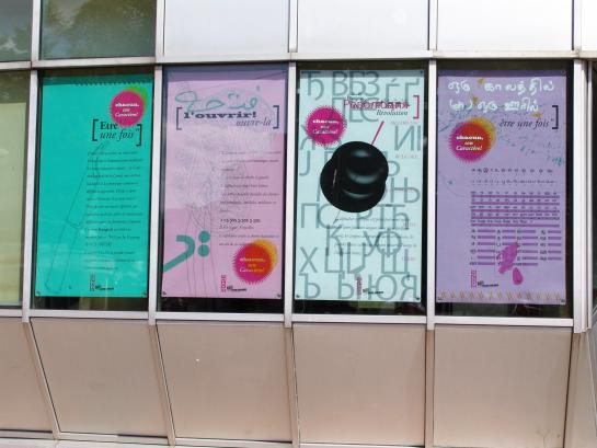 "Typo, chacun son caractère" installation à la médiathèque de Villiers sur Marne